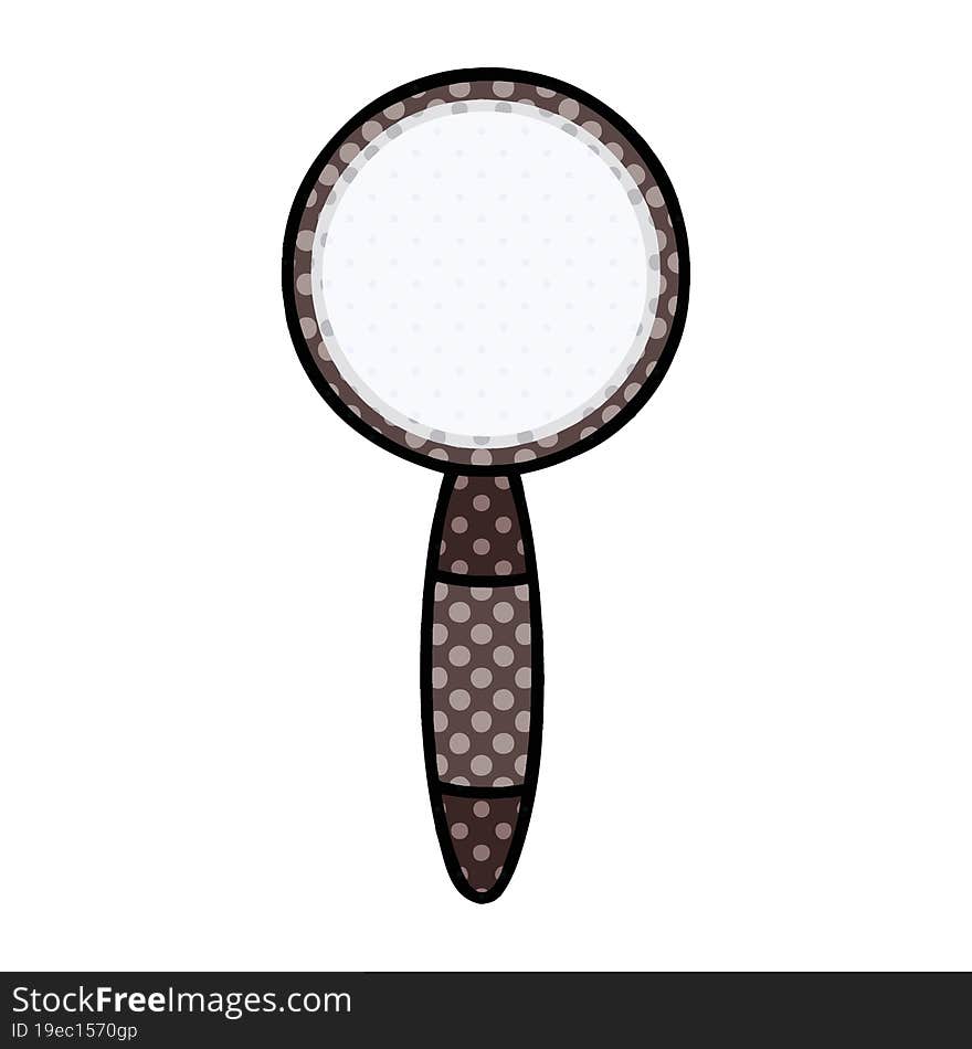 comic book style cartoon magnifying glass