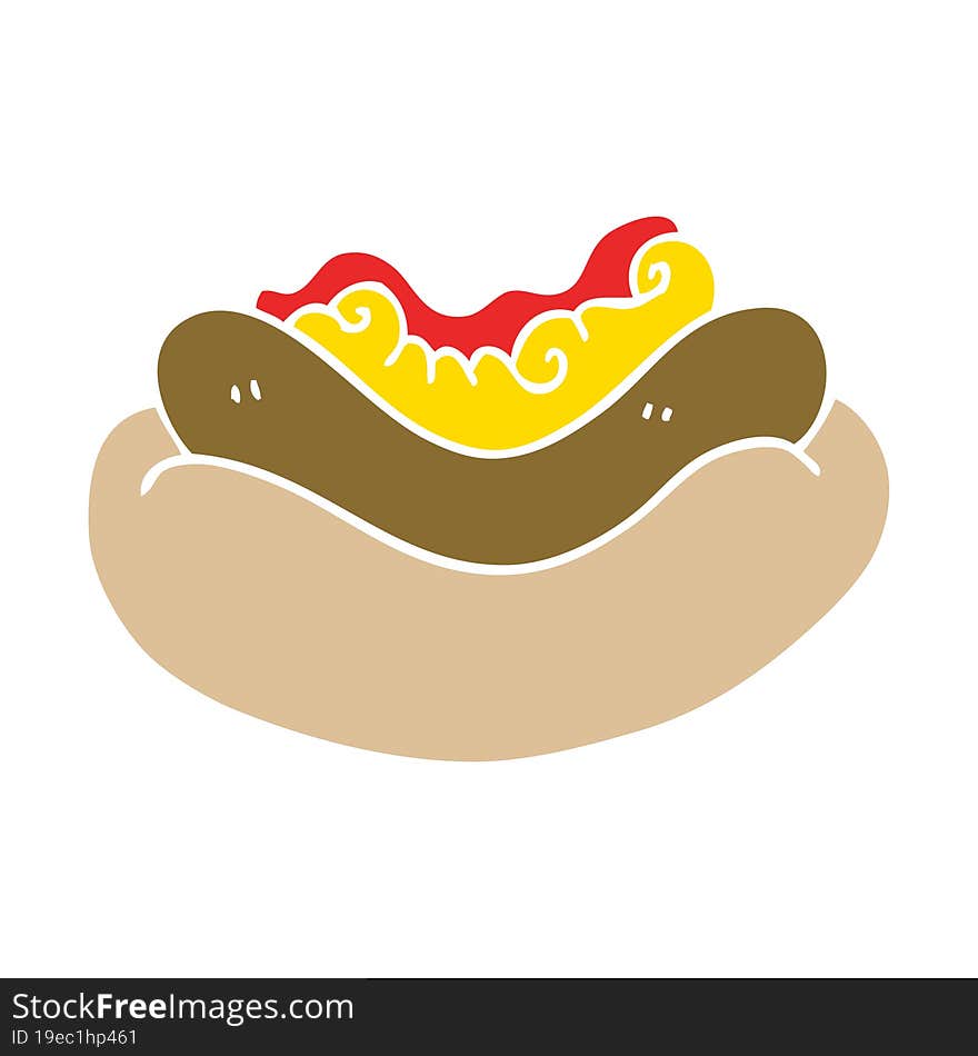 cartoon doodle of a hotdog