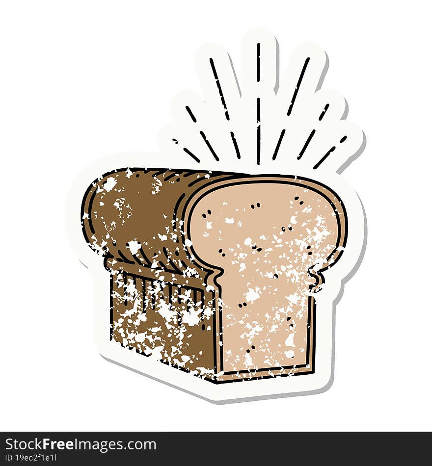 grunge sticker of tattoo style loaf of bread