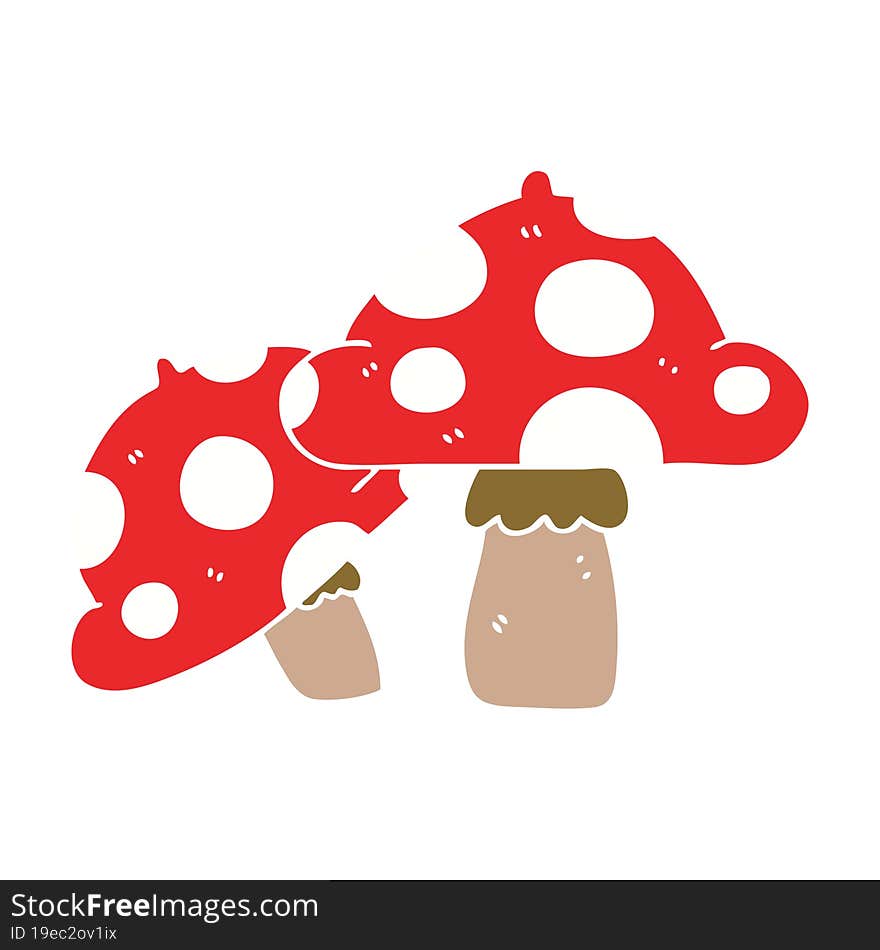 quirky hand drawn cartoon toadstools