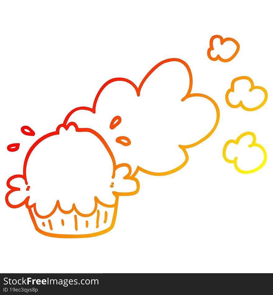 Warm Gradient Line Drawing Cute Cartoon Pie