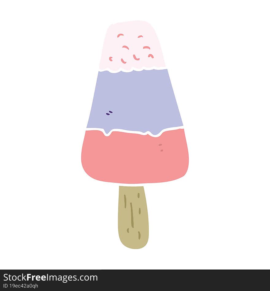 flat color style cartoon ice lolly