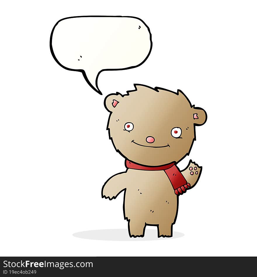 cartoon cute teddy bear with speech bubble