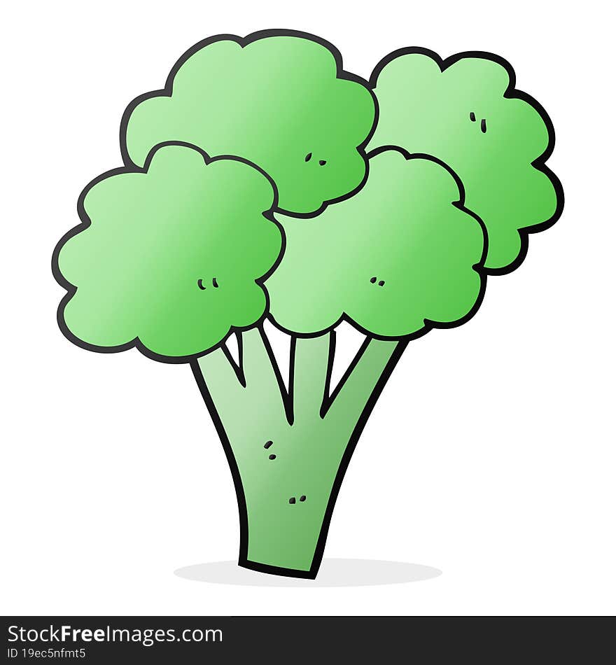 freehand drawn cartoon broccoli