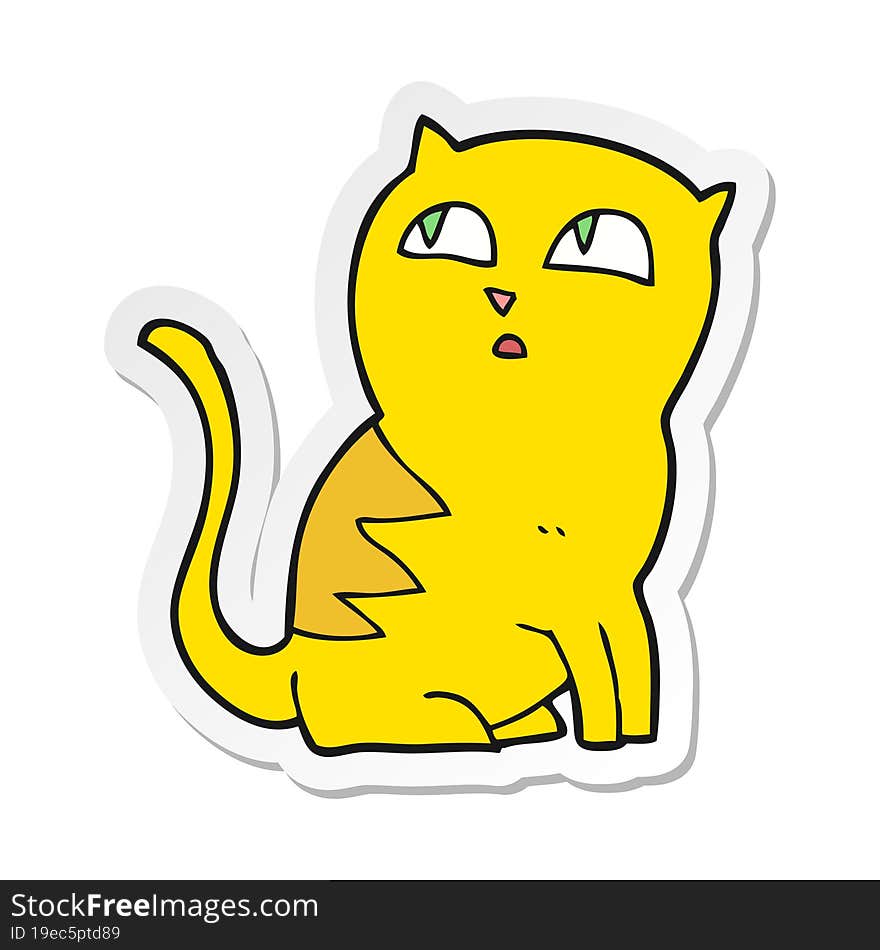 Sticker Of A Cartoon Cat