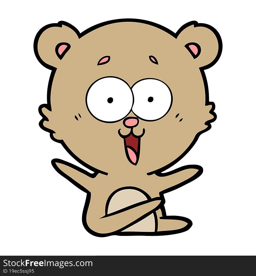 laughing teddy  bear cartoon. laughing teddy  bear cartoon