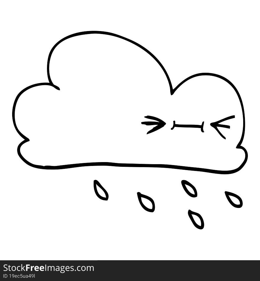 line drawing cartoon expressive weather cloud