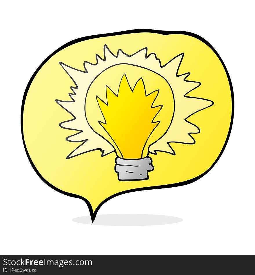 speech bubble cartoon light bulb