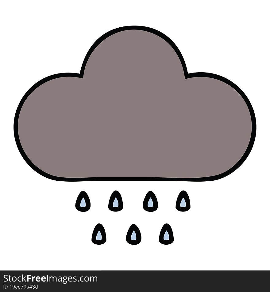 Cute Cartoon Storm Rain Cloud