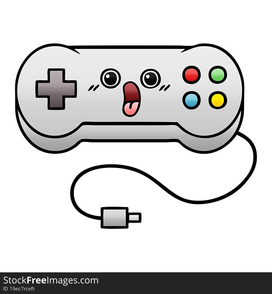 Gradient Shaded Cartoon Game Controller