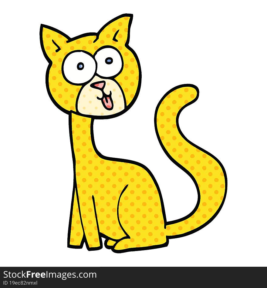 funny comic book style cartoon cat