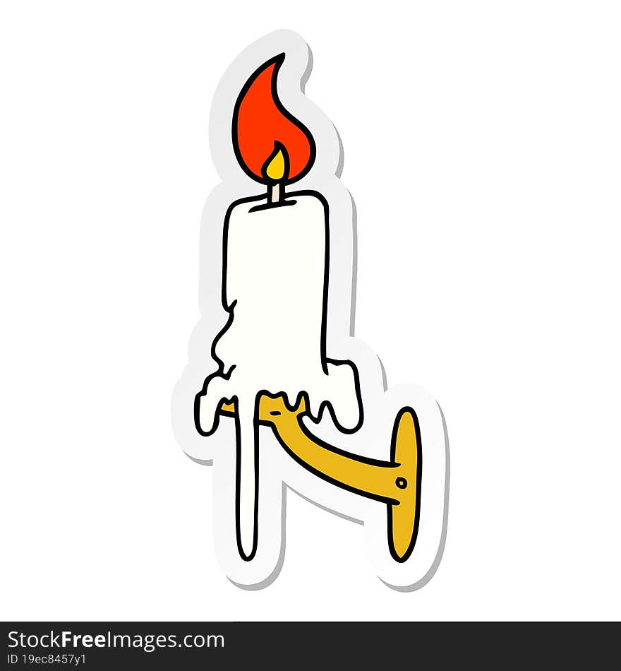 sticker cartoon doodle of a candle stick