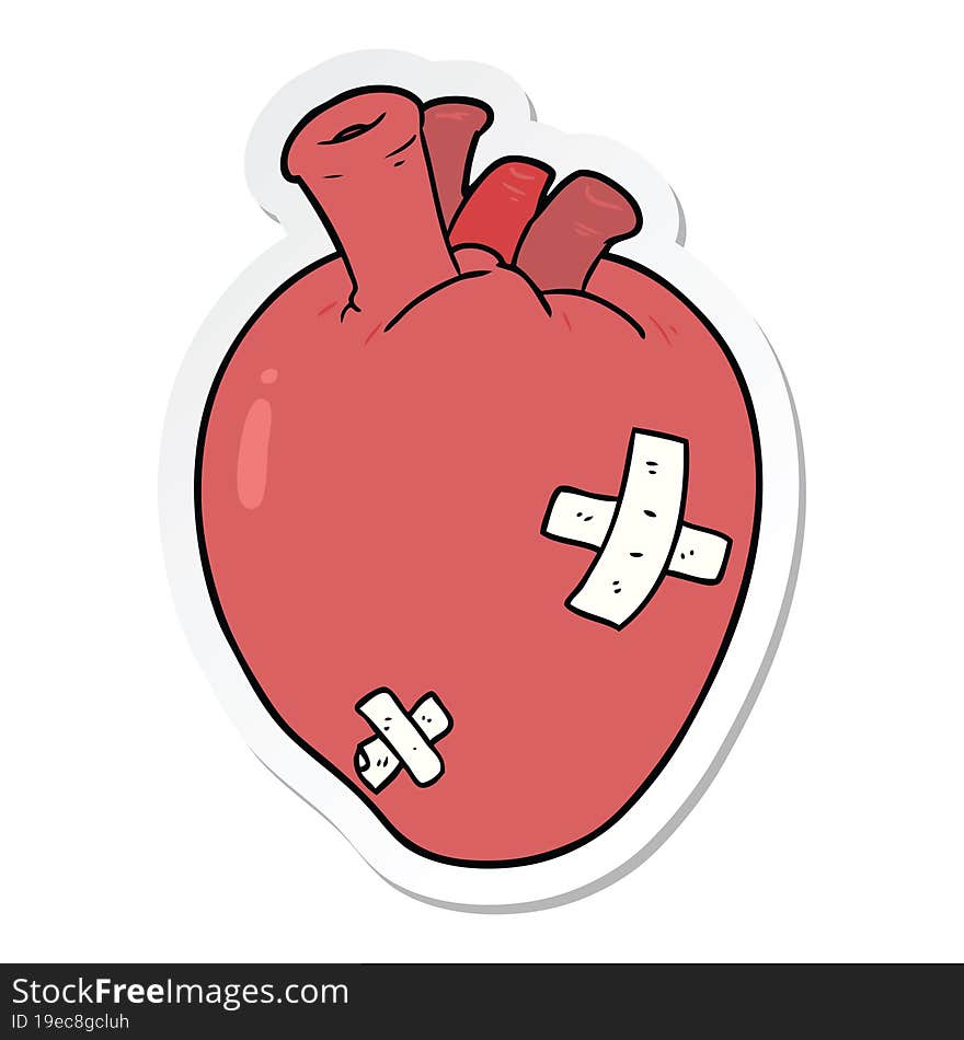 sticker of a cartoon heart