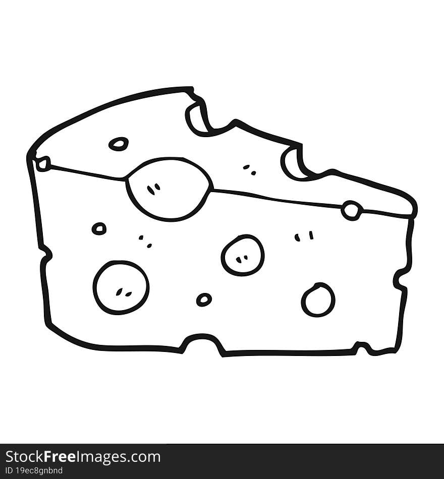 Black And White Cartoon Cheese