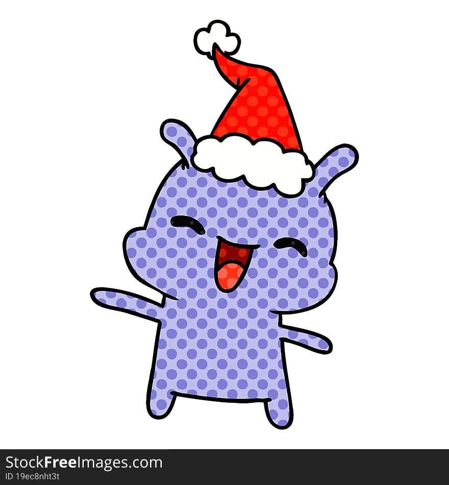 christmas cartoon of kawaii alien