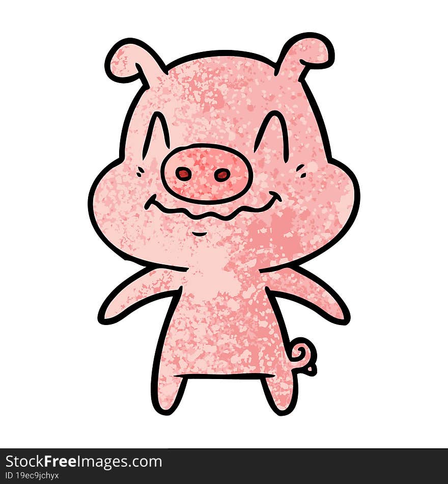 nervous cartoon pig. nervous cartoon pig