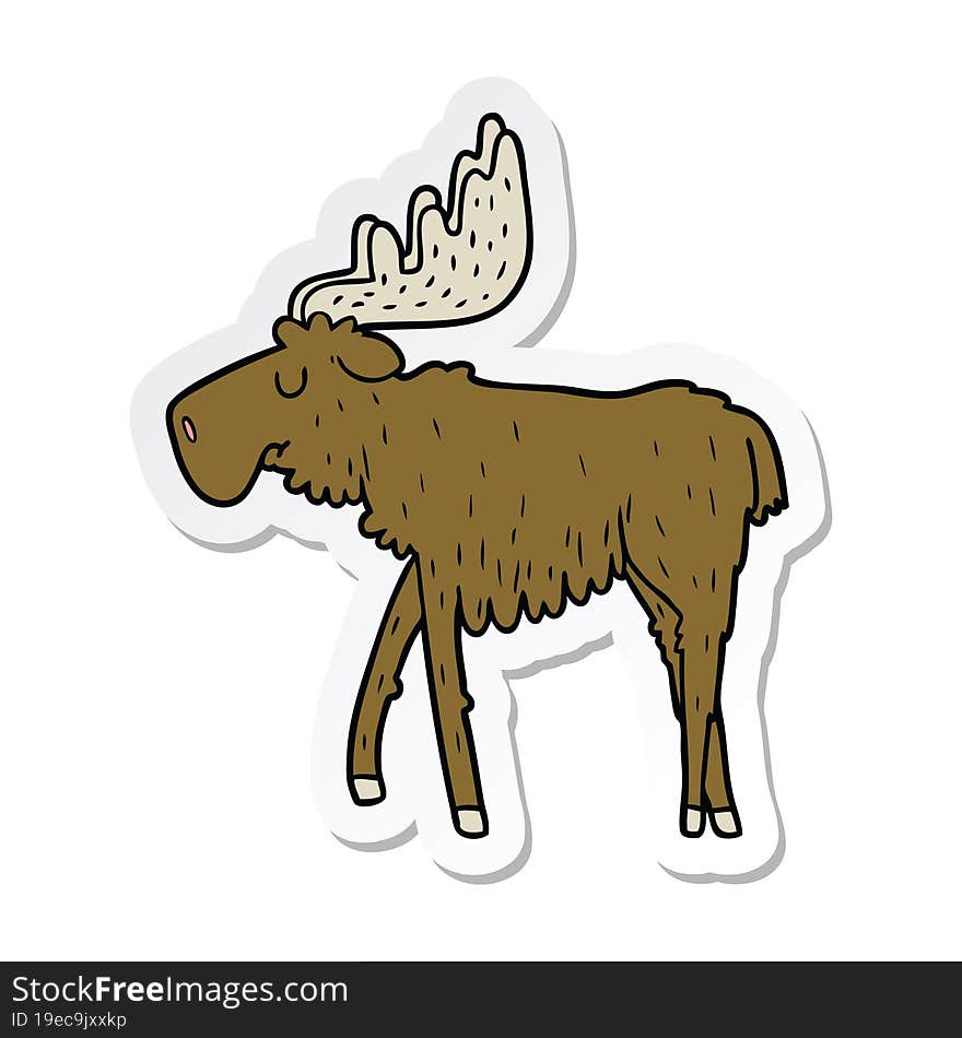 sticker of a cartoon moose