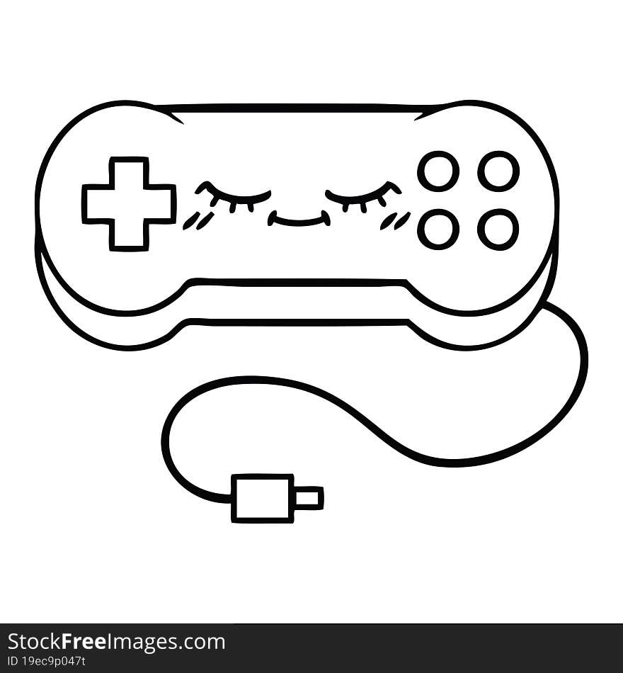 line drawing cartoon game controller