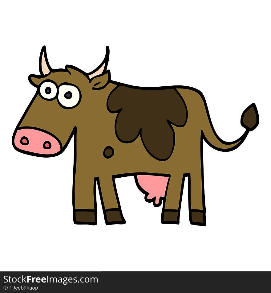 Cartoon Doodle Farm Cow