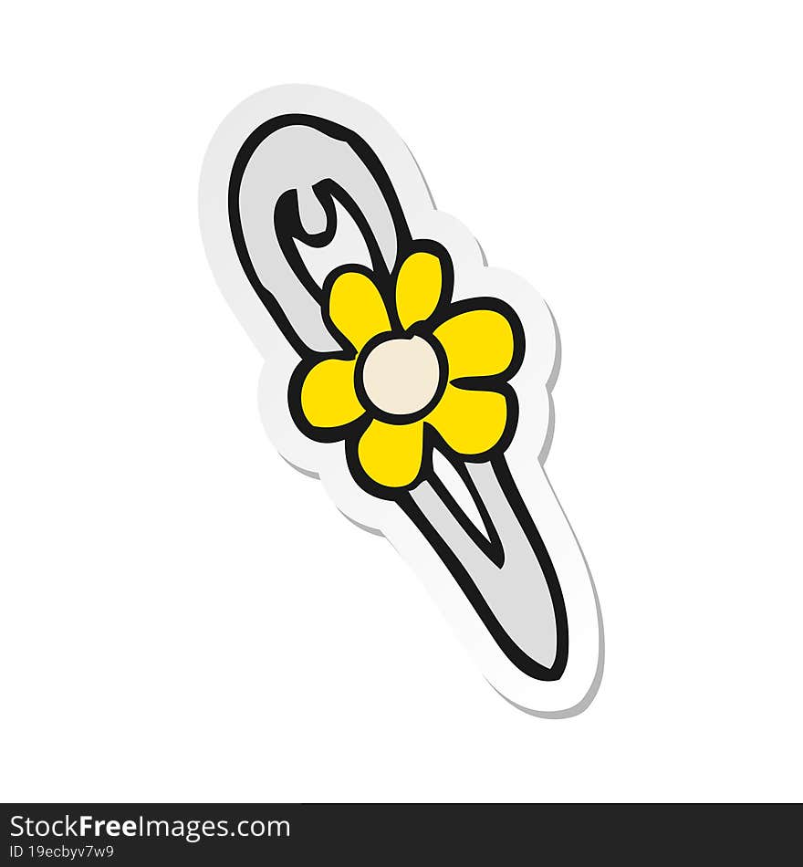 Sticker Of A Cartoon Hair Clip