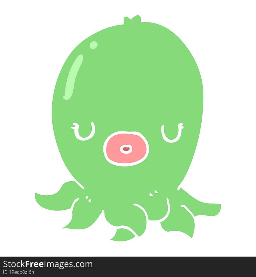 flat color style cartoon octopus