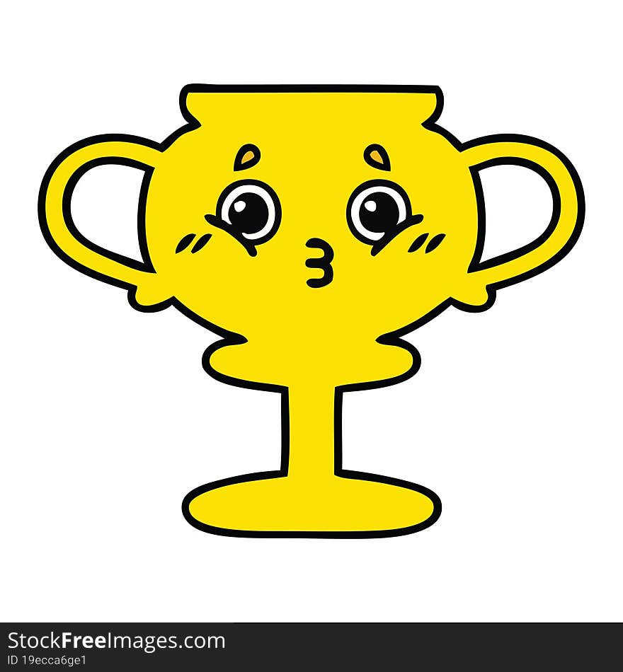 cute cartoon of a trophy. cute cartoon of a trophy