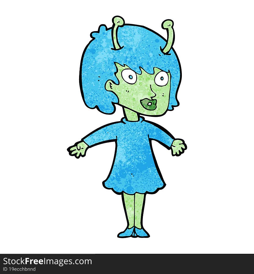 cartoon alien woman