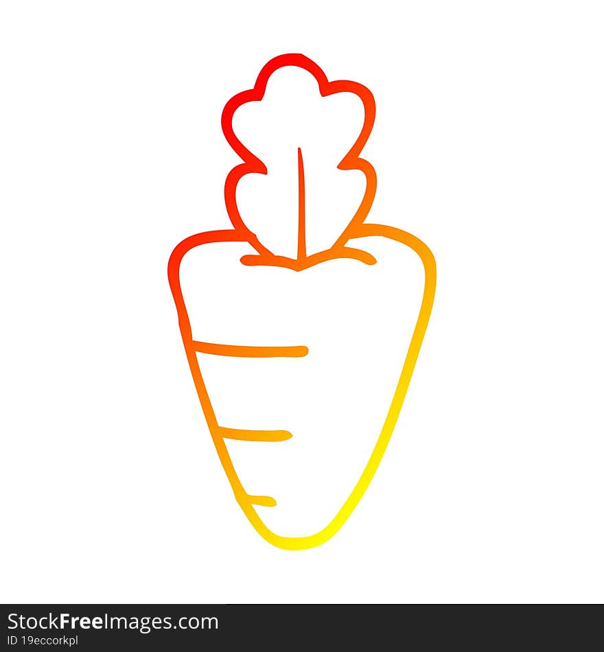 Warm Gradient Line Drawing Cartoon Healthy Carrot