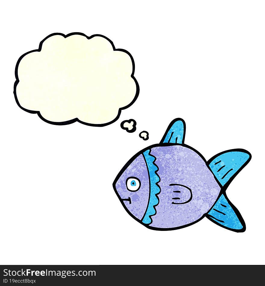 cartoon fish with thought bubble