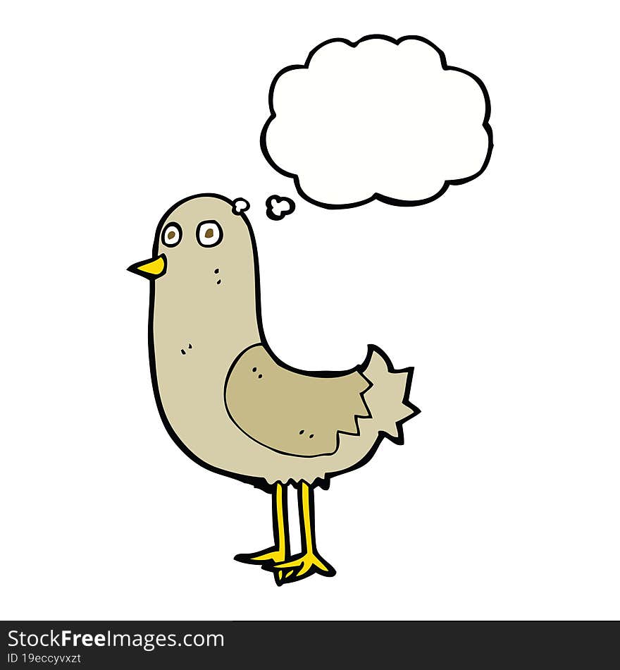 Cartoon Bird With Thought Bubble