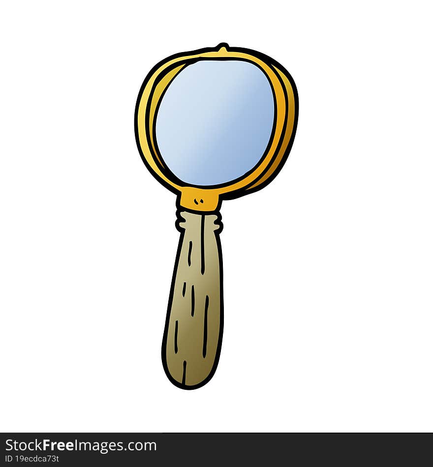 cartoon doodle magnifying glass