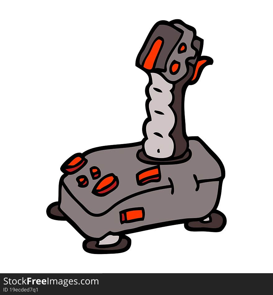 hand drawn doodle style cartoon joystick