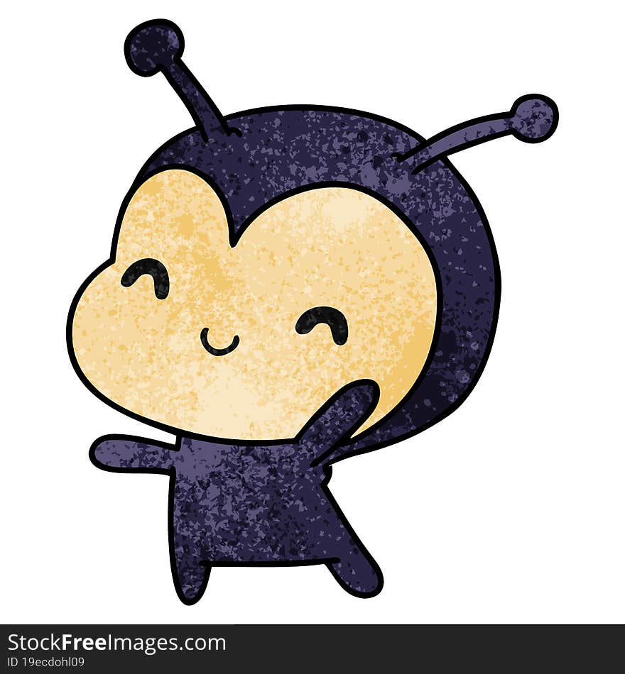 textured cartoon kawaii of a cute lady bug