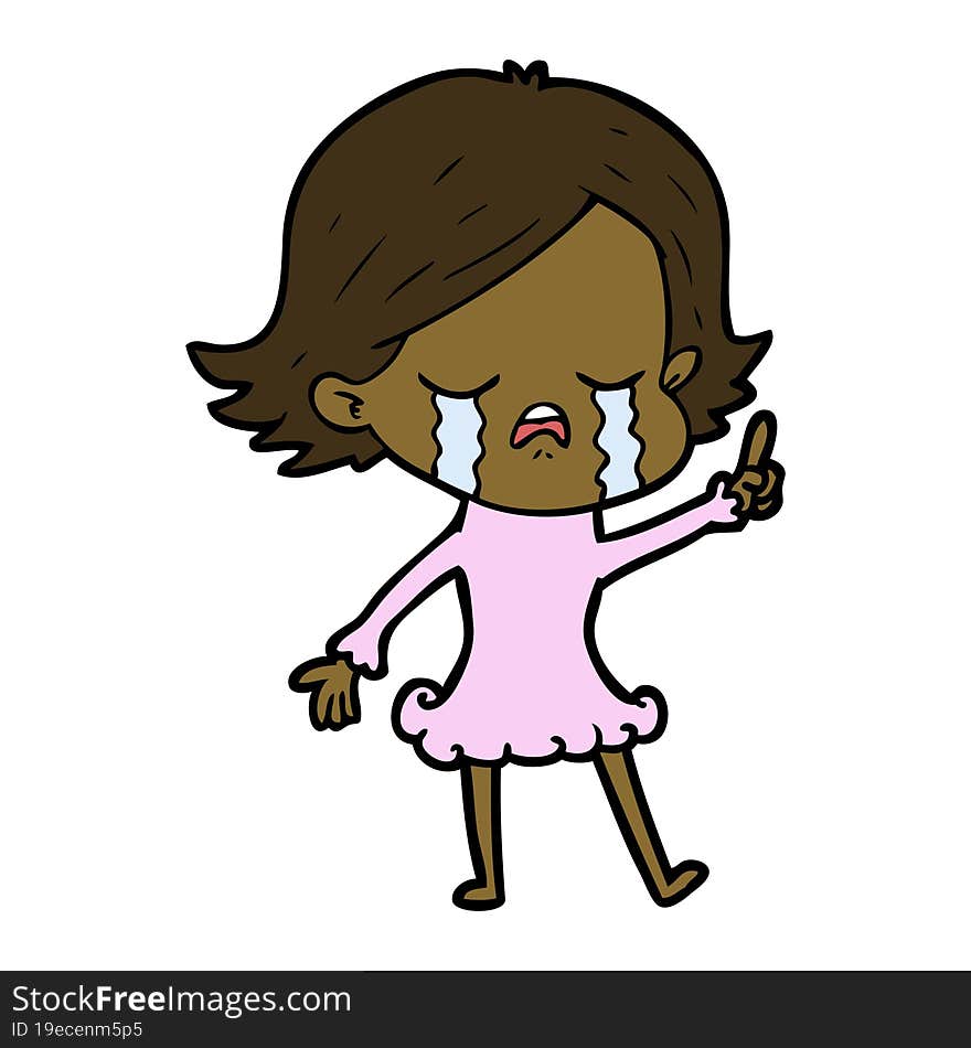 cartoon girl crying. cartoon girl crying