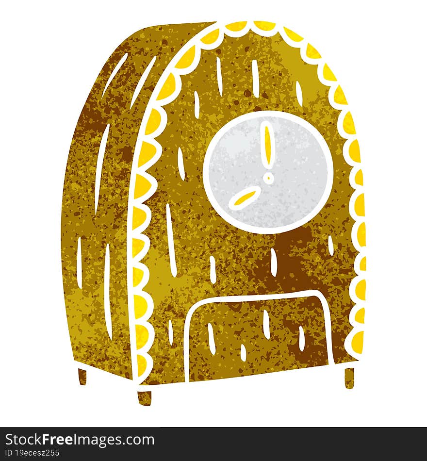 Retro Cartoon Doodle Of An Old Fashioned Clock