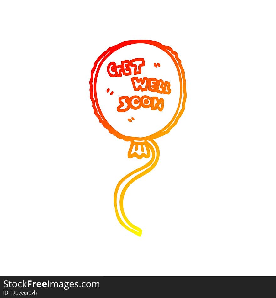 warm gradient line drawing cartoon get well soon balloon