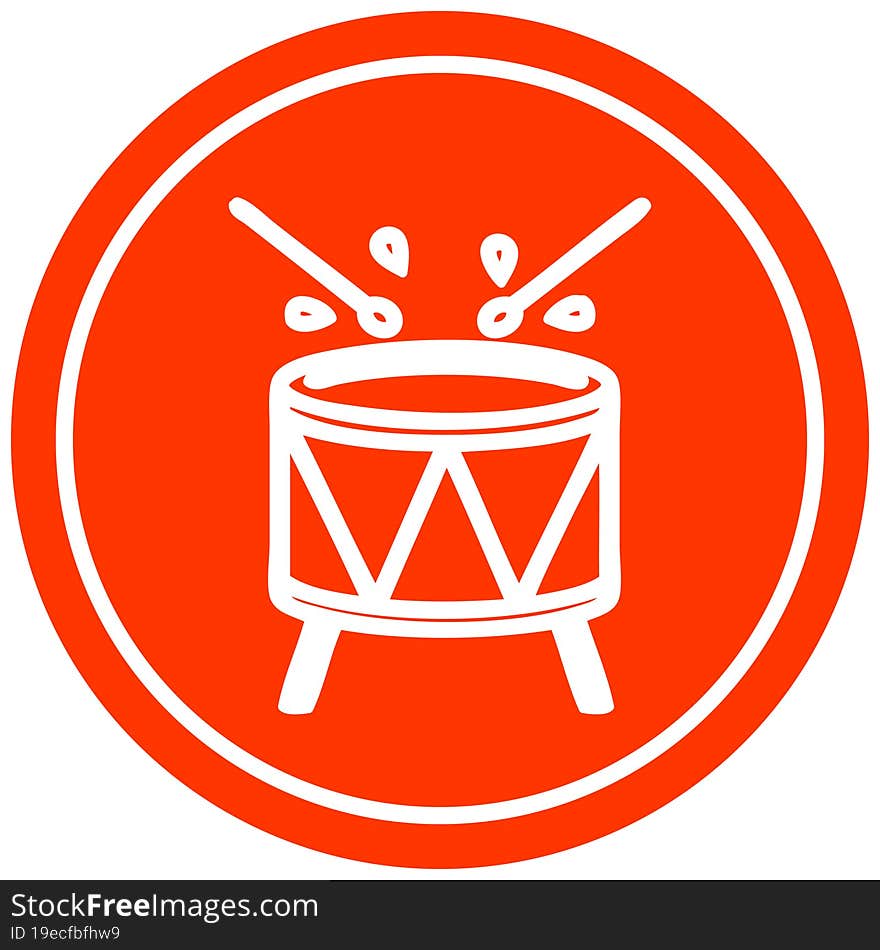 beating drum circular icon