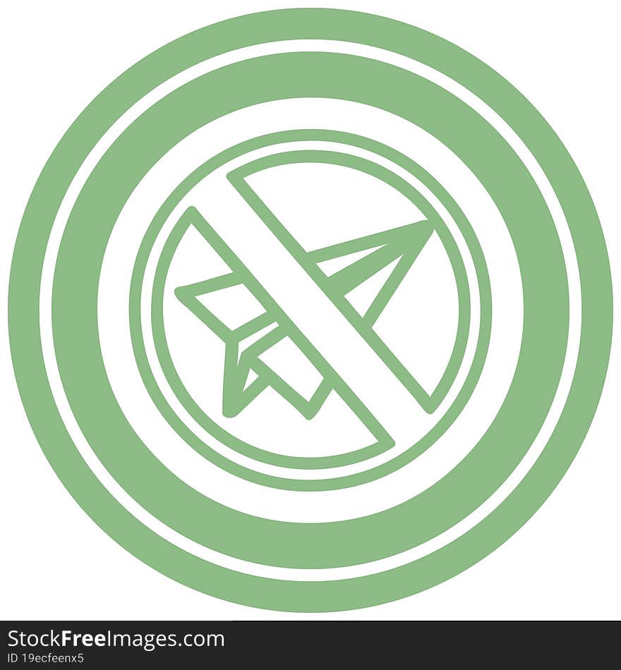 Paper Plane Ban Circular Icon