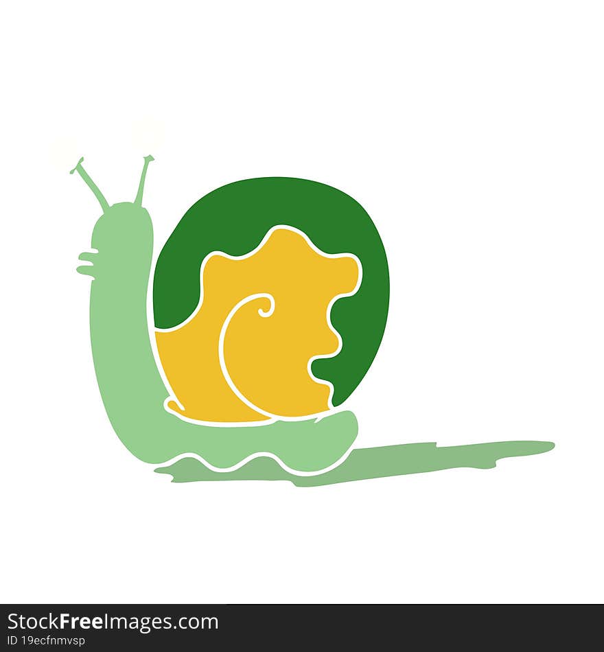 flat color style cartoon snail