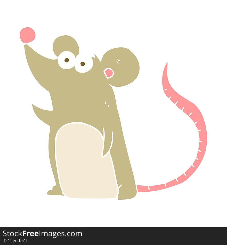 flat color illustration of a cartoon mouse