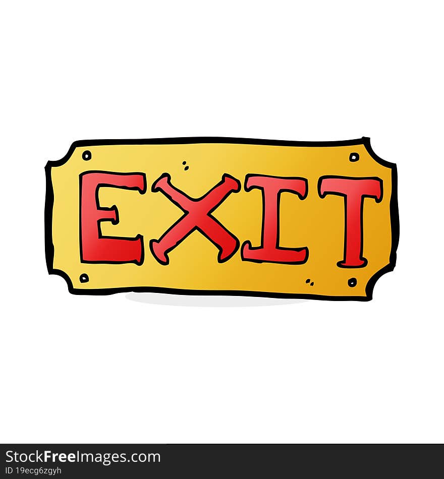 cartoon exit sign