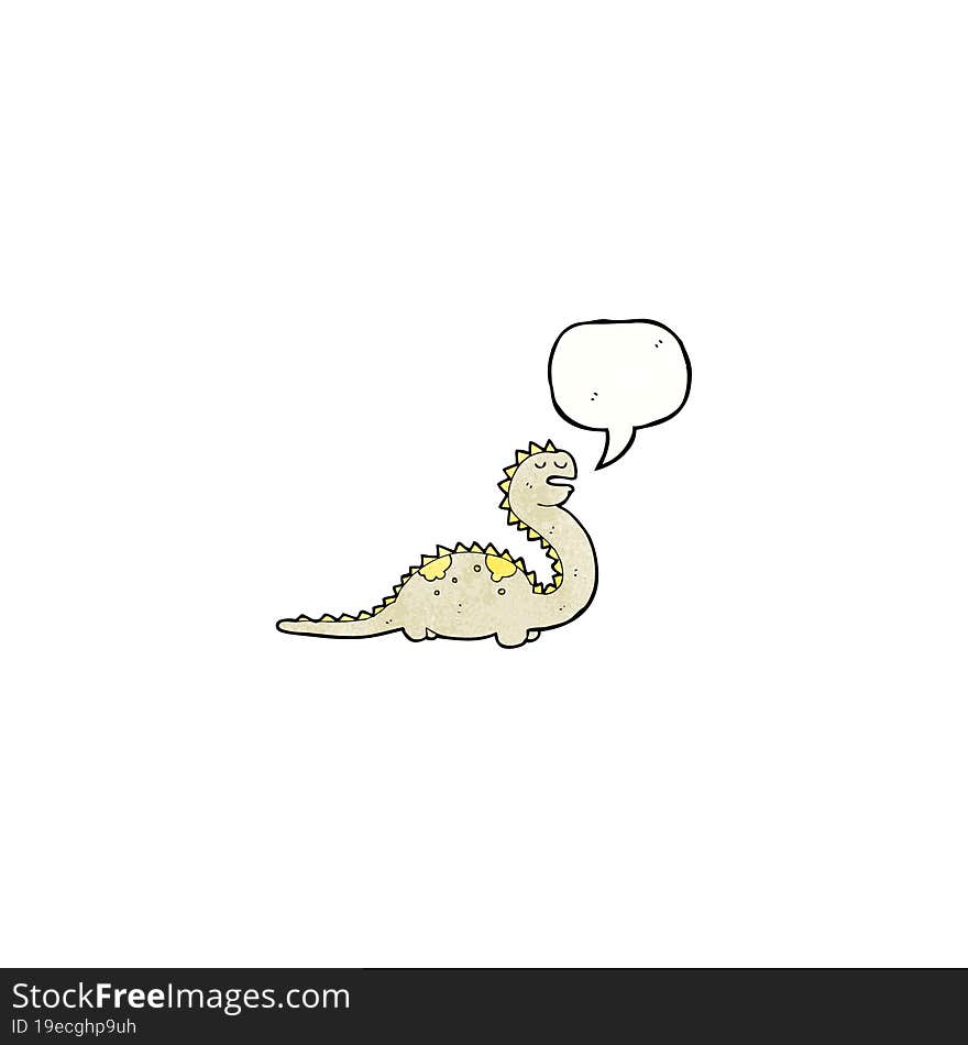 cartoon dinosaur with speech bubble