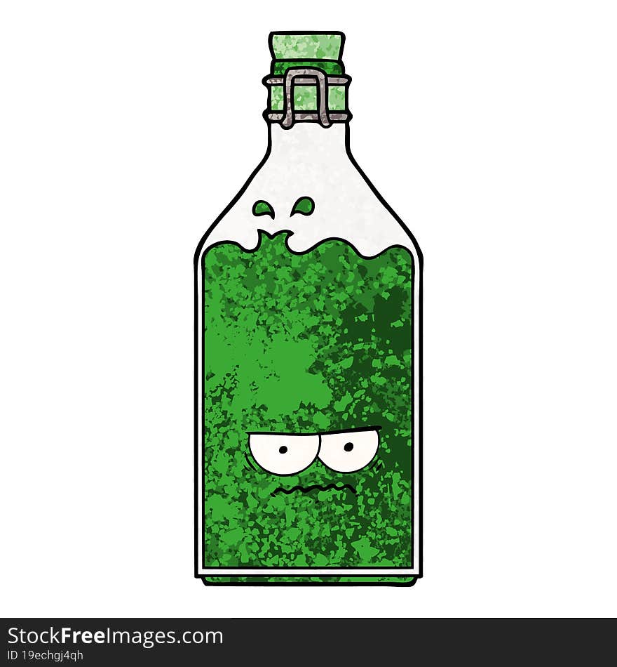 cartoon old bottle. cartoon old bottle