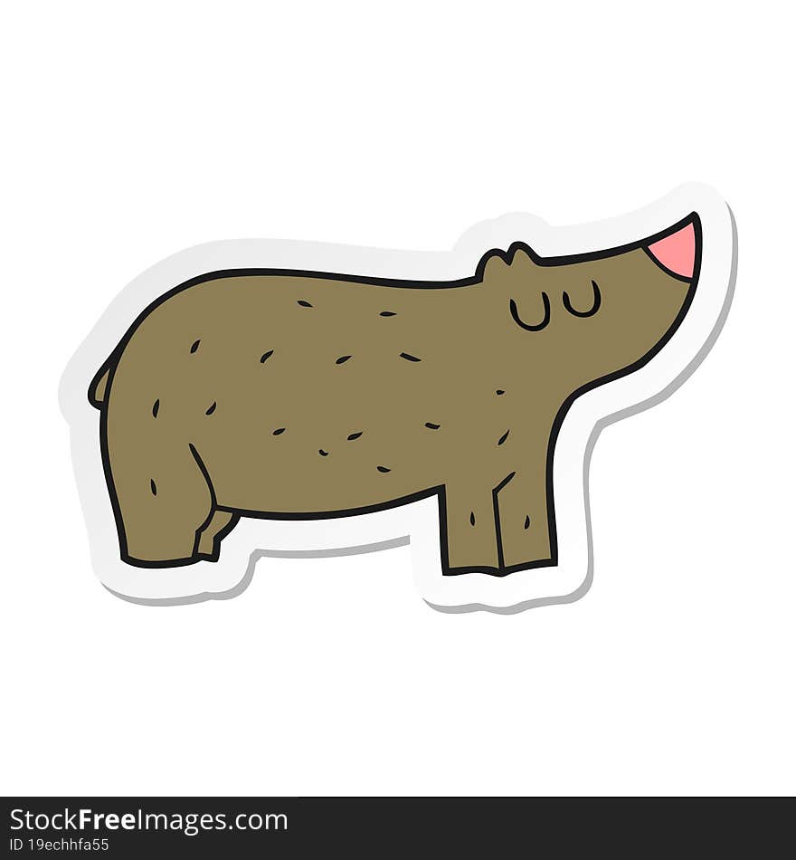 Sticker Of A Cartoon Bear