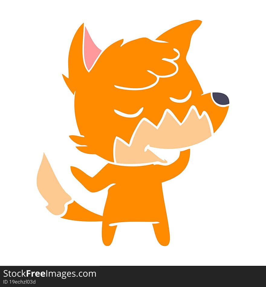 friendly flat color style cartoon fox