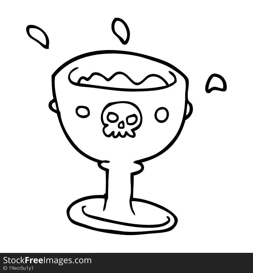 line drawing cartoon goblet