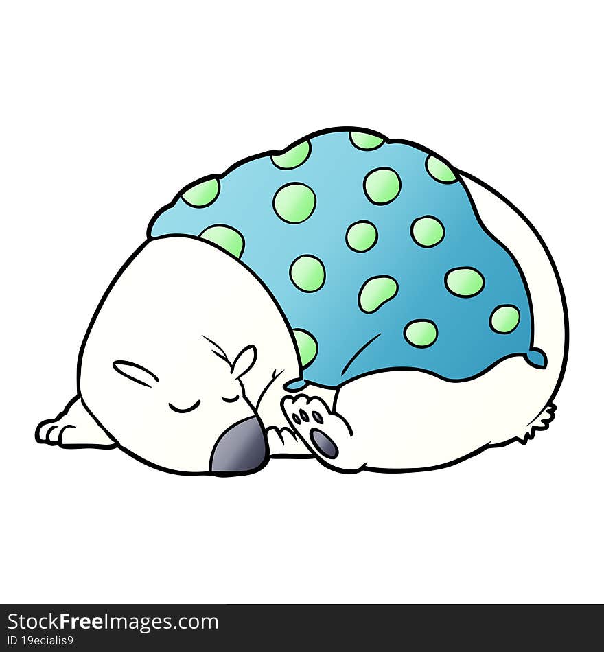 cartoon polar bear sleeping. cartoon polar bear sleeping