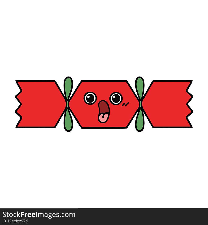 cute cartoon of a christmas cracker