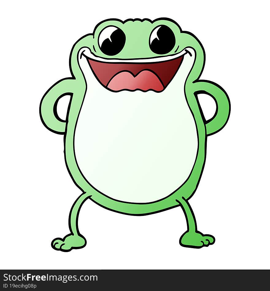 cartoon doodle frog