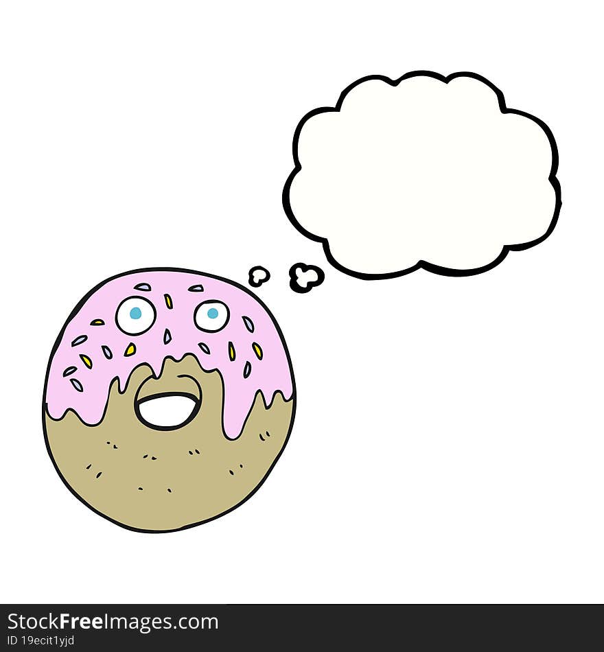 Thought Bubble Cartoon Doughnut